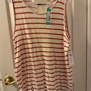 Pink Clover Red and White Striped Tank Top